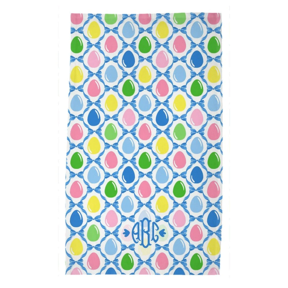 *IN STOCK* Easter Egg Trellis Personalized Poly Twill Tea Towels, Set Of 2, Blue 1 *IN STOCK* Easter Egg Trellis Personalized Poly Twill Tea Towels, Set Of 2, Blue