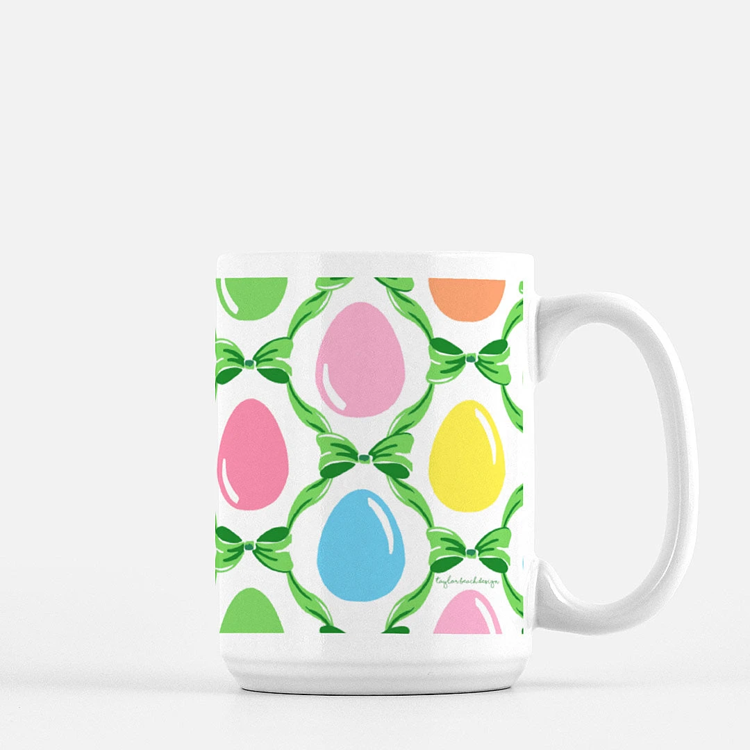 Easter Egg Trellis Porcelain Mug, Grass 2 Easter Egg Trellis Porcelain Mug, Grass - Image 2
