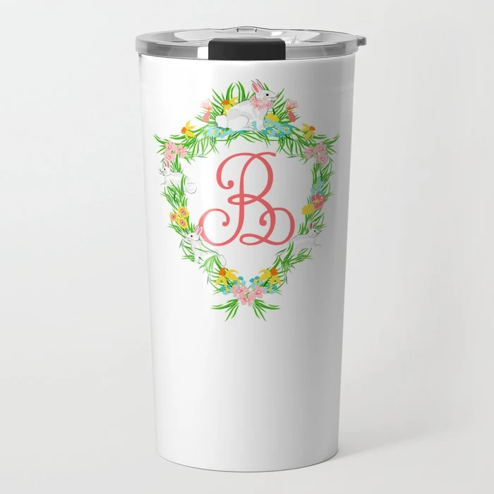 Easter Crest Personalized Travel Tumbler, Bright White 1 Easter Crest Personalized Travel Tumbler, Bright White
