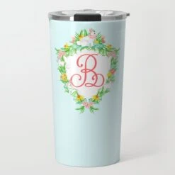 Easter Crest Personalized Travel Tumbler, Robin's Egg