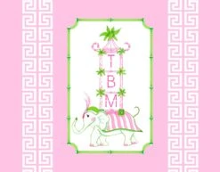 Pagoda Parade, Begonia, Personalized Pink Folded Note Cards