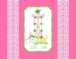 Pagoda Parade, Peony, Personalized Folded Note Cards