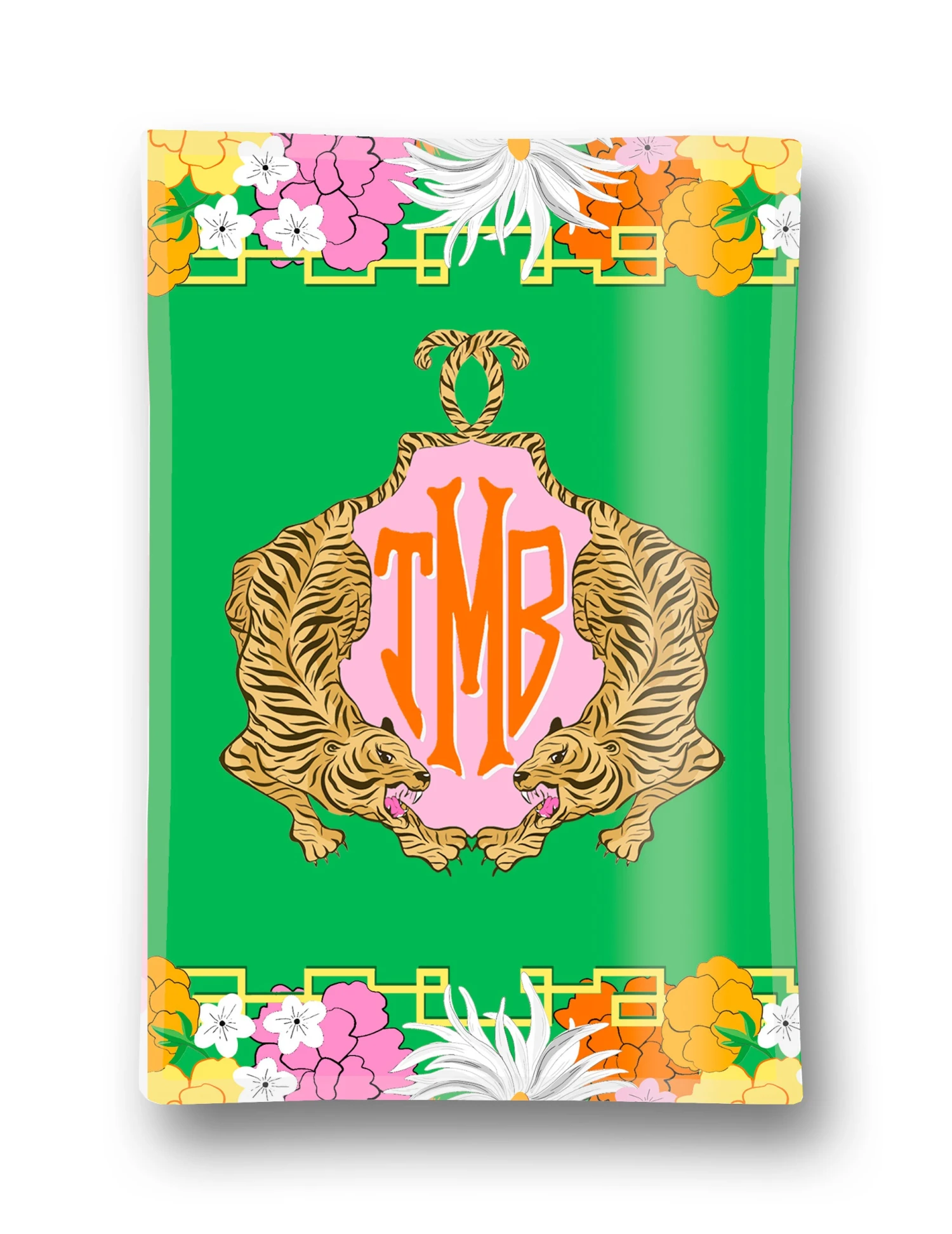 Enchanted Tiger Custom Crest Personalized 5"x7" Rectangular Glass Trinket Tray 1 Enchanted Tiger Custom Crest Personalized 5"x7" Rectangular Glass Trinket Tray