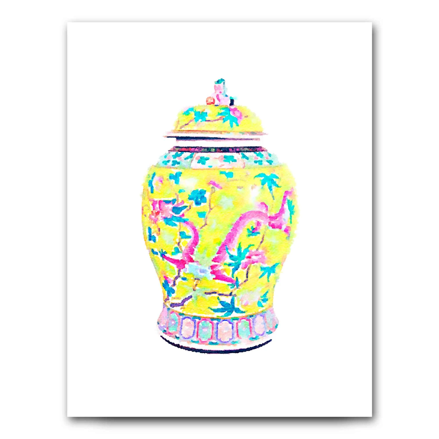 Famille Jaune Ginger Jar Art Print 1 Famille Jaune Ginger Jar Art Print