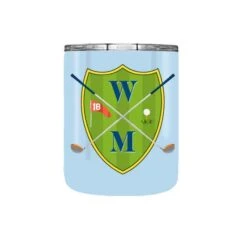 Men's Custom Personalized Golf Crest Travel Tumbler, 10 Oz.