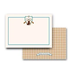 Men's Dove Hunt Custom Crest Personalized Flat Note Cards