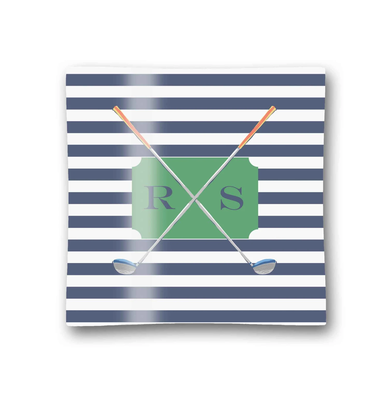 Personalized Father's Day Glass Trinket Dish, 6"x6" Square, Golf 1 Personalized Father's Day Glass Trinket Dish, 6"x6" Square, Golf