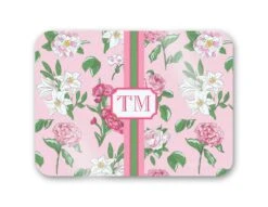 Flirty Floral Personalized 16" X 12" Tempered Glass Cutting Board
