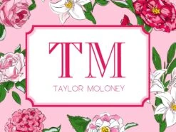 Flirty Floral Personalized Gift Sticker Label, Set Of 24