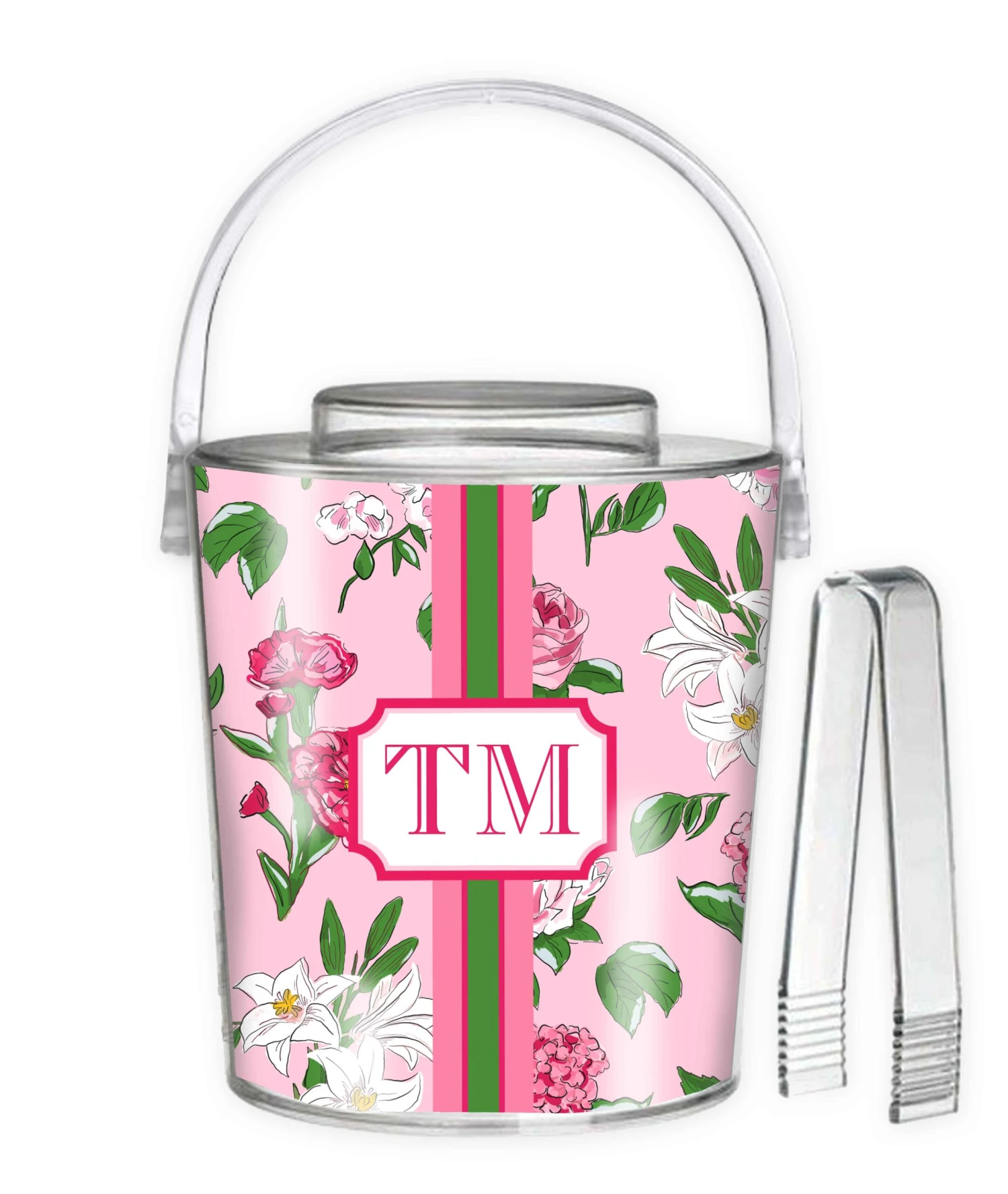 Flirty Floral Personalized Ice Bucket 1 Flirty Floral Personalized Ice Bucket