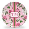 Flirty Floral Set Of (4) Personalized 10" Dia. Melamine Plates