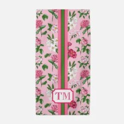 Flirty Floral Personalized Beach Towel
