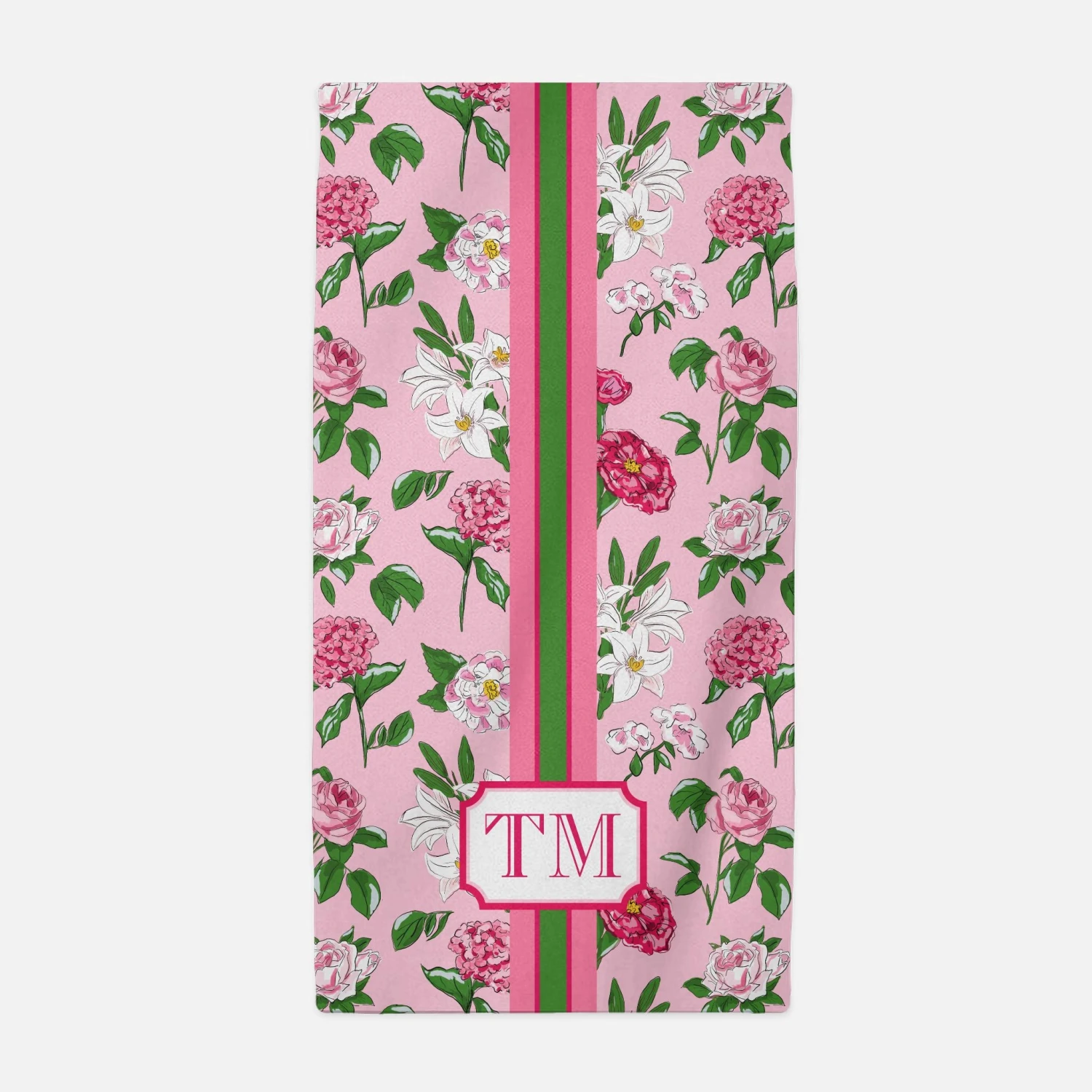 Flirty Floral Personalized Beach Towel 1 Flirty Floral Personalized Beach Towel
