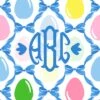 Easter Egg Trellis Personalized Easter Folded Note Cards, Blue