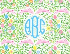 Mughal Bouquet Stripe Personalized Easter Folded Note Cards