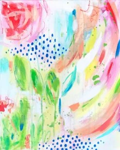 "Hazey Garden," Original Abstract Artwork, 16"x20"