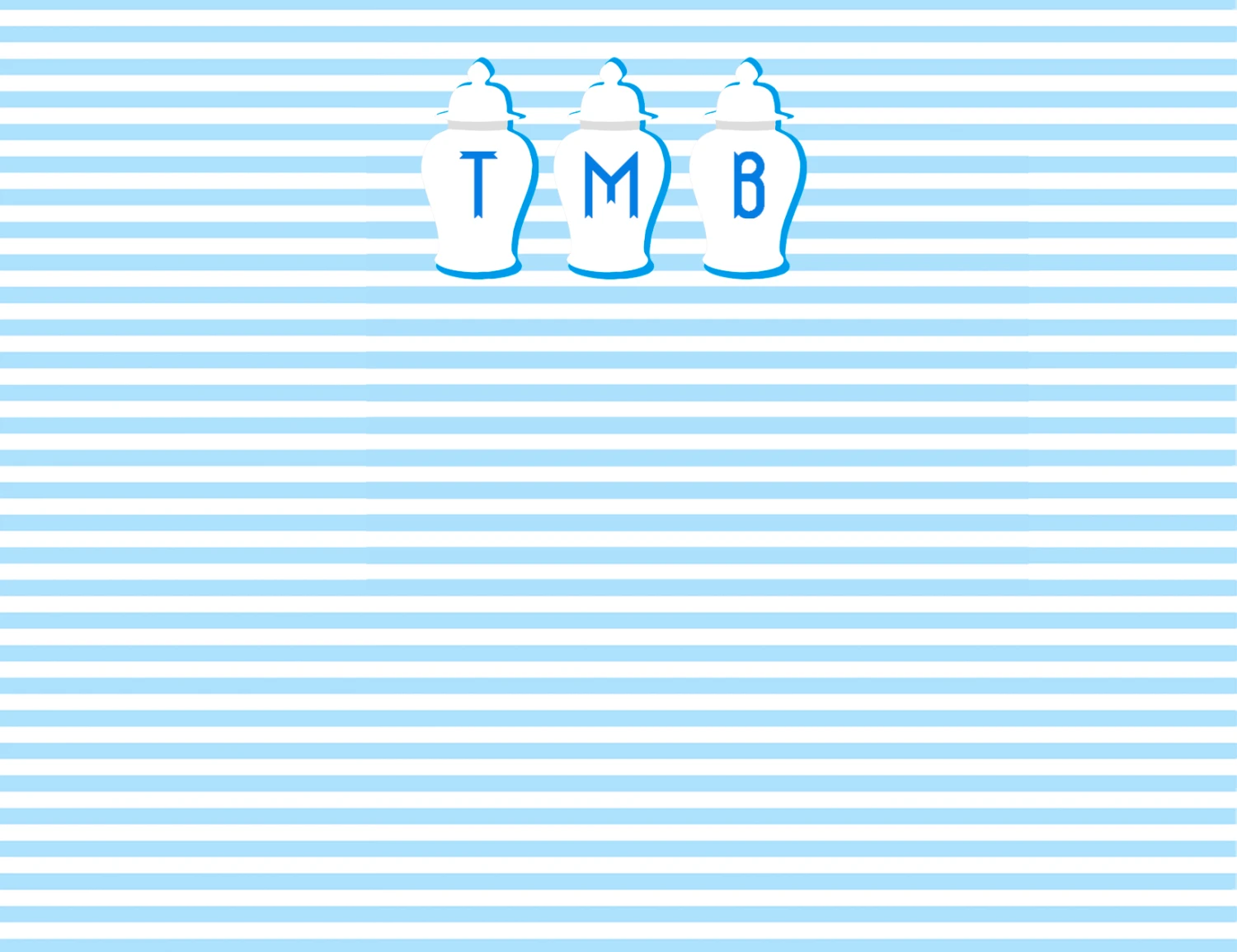 Ginger Jar Stripe Flat Note Cards 1 Ginger Jar Stripe Flat Note Cards