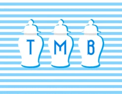 Ginger Jar, Delft, Stripe Folded Note Cards