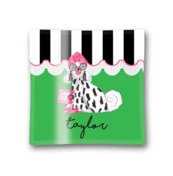 Glamour Staffie Personalized Glass Trinket Dish, 6"x6" Square