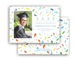 Colorful Confetti Graduation Announcement