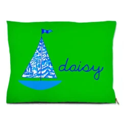 Chinois Sailboat, Fern, Personalized Pet Bed, (3) Sizes Available