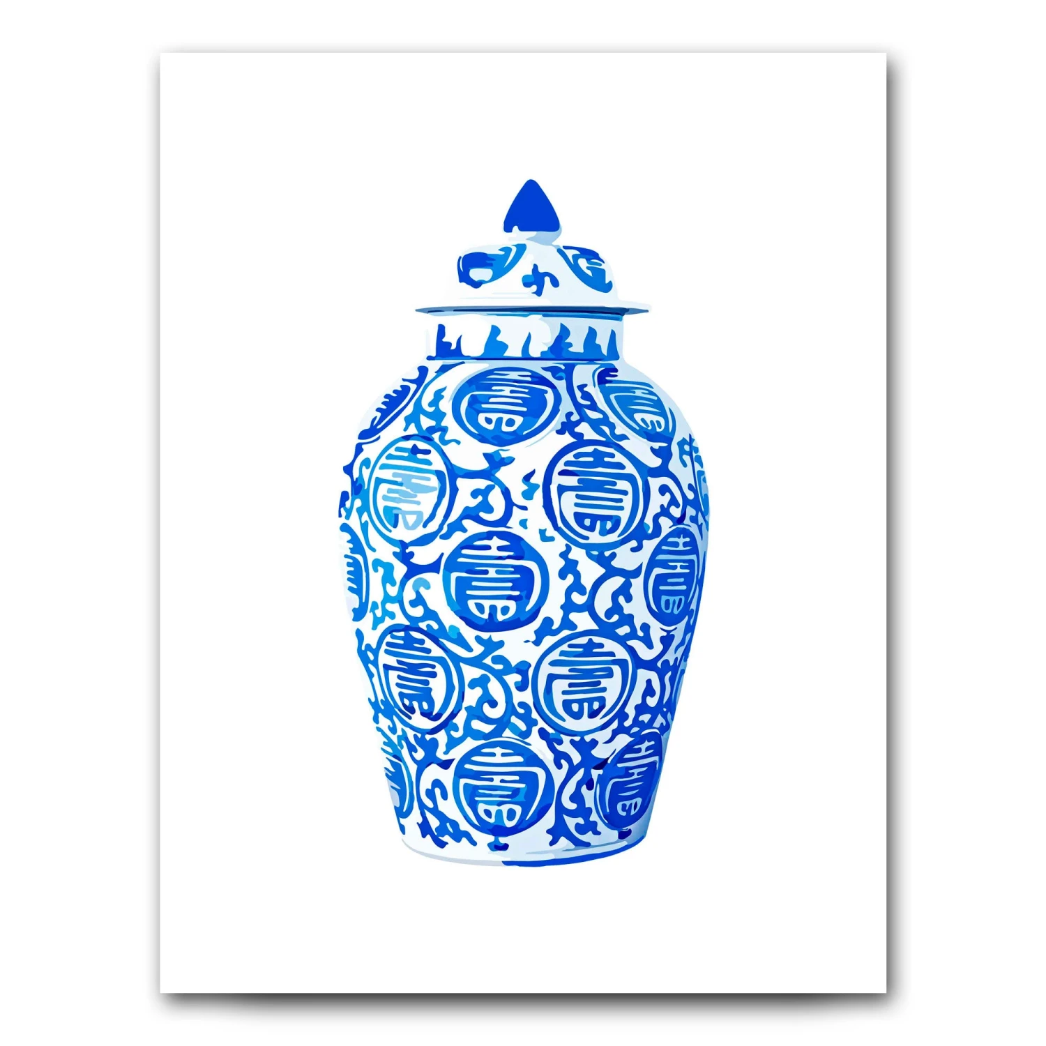 Haute Chinoiserie Indigo Ginger Jar Art Print 1 Haute Chinoiserie Indigo Ginger Jar Art Print