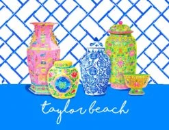 Haute Chinoiserie Folded Note Cards, Sapphire