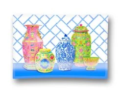 Haute Chinoiserie Glass Trinket Dish, 5"x7"