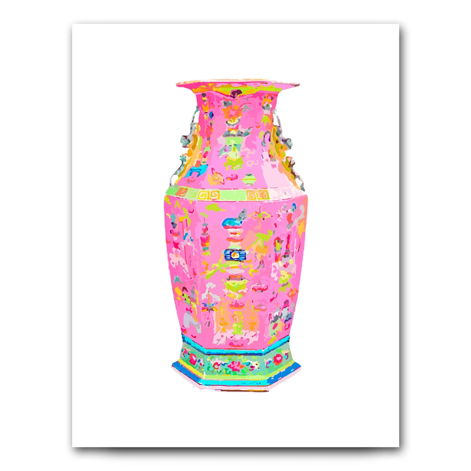 Haute Chinoiserie Rose Ginger Jar Art Print 1 Haute Chinoiserie Rose Ginger Jar Art Print