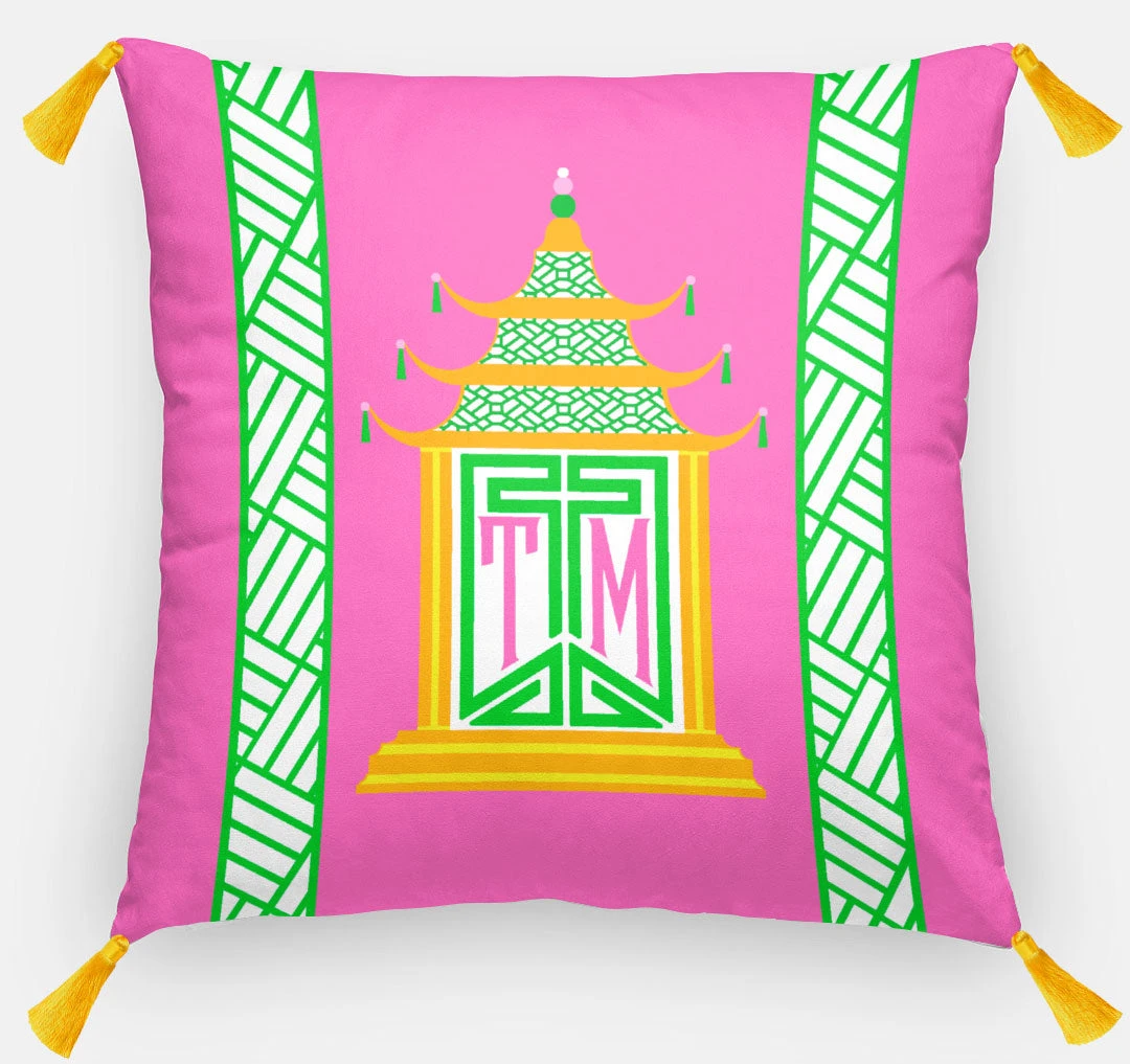 Royal Pagoda, Tourmaline, Euro Pillow & Insert, 26"x26" 1 Royal Pagoda, Tourmaline, Euro Pillow & Insert, 26"x26"