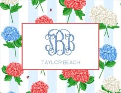 Hydrangea Blooms Personalized Gift Sticker Label, Set Of 24