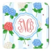 Hydrangea Blooms Personalized 4"x 4" Paper Coasters