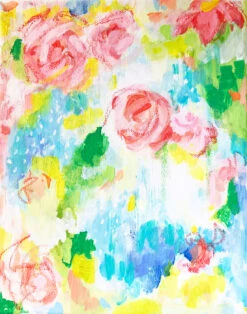 "Starlight Garden," Original Abstract Artwork, 8"x10"