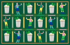 Jockeys & Juleps Paper Tear-away Placemat Pad, Keeneland Green