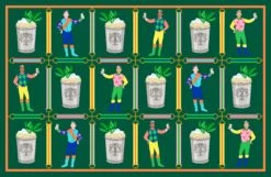 Jockeys & Juleps Personalized Custom Crest Paper Tear-away Placemat Pad, Keeneland Green