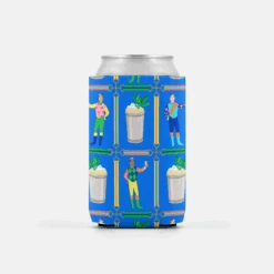 Jockeys & Juleps, Blue Ribbon, Set Of 2 Can Coolers