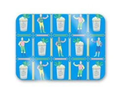 Jockeys & Juleps, Blue Ribbon, Personalized 16" X 12" Tempered Glass Cutting Board