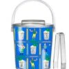 Jockeys & Juleps Personalized Kentucky Derby Custom Crest 3 Qt. Acrylic Ice Bucket, Blue Ribbon