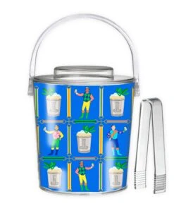 Jockeys & Juleps Personalized Kentucky Derby Custom Crest 3 Qt. Acrylic Ice Bucket, Blue Ribbon