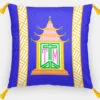 Royal Pagoda, Lapis, Euro Pillow & Insert, 26"x26"