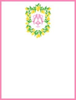 Lemon Crest, Pink Lemonade, Flat Note Cards