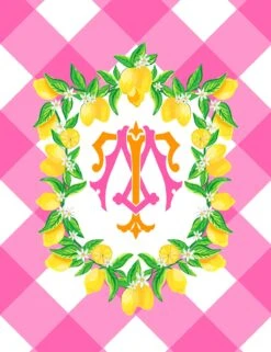 Lemon Crest, Party Punch, Personalized Folded Note Cards