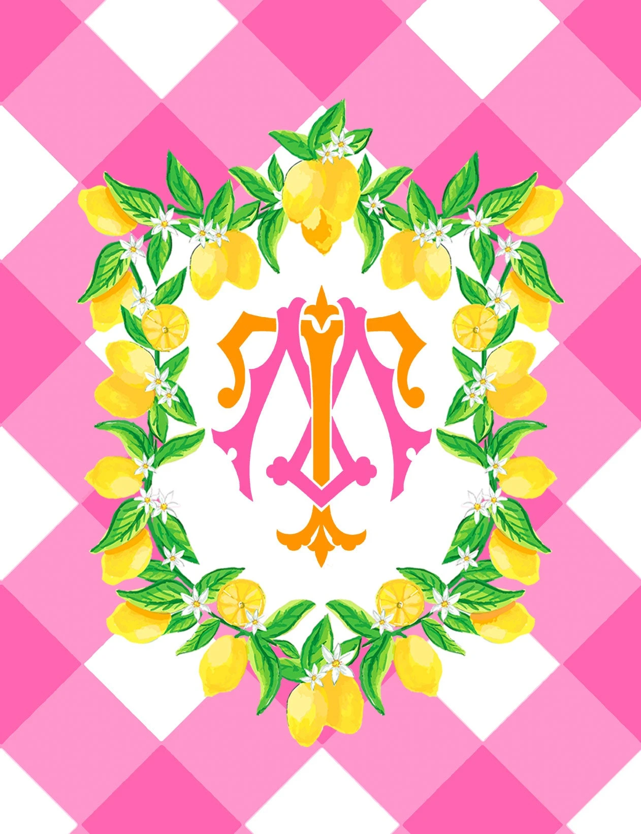 Lemon Crest, Party Punch, Personalized Folded Note Cards 1 Lemon Crest, Party Punch, Personalized Folded Note Cards