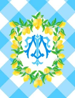 Lemon Crest, Blue Skies, Personalized Folded Note Cards