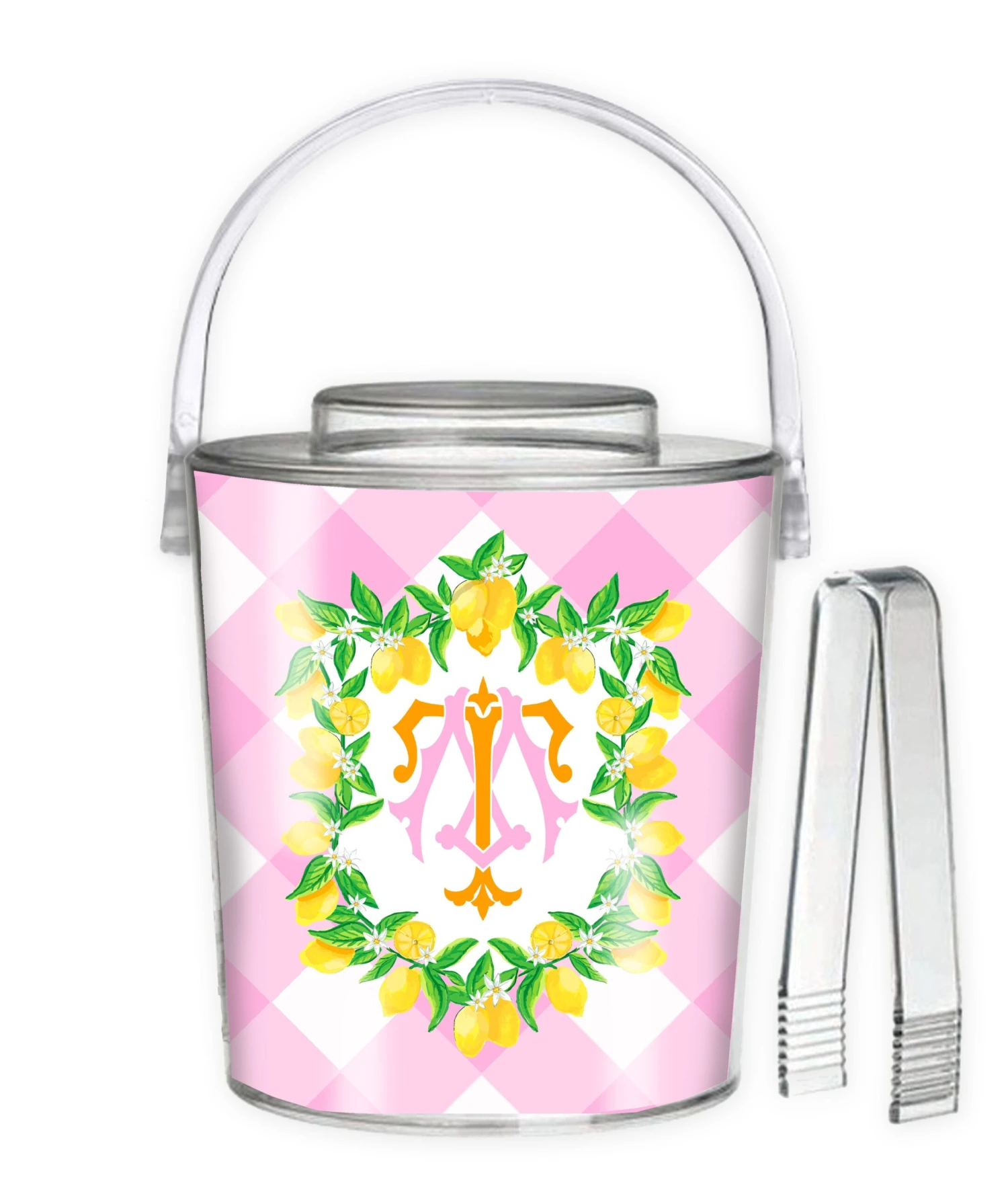 Lemon Crest, Pink Lemonade, 3 Qt. Acrylic Ice Bucket 1 Lemon Crest, Pink Lemonade, 3 Qt. Acrylic Ice Bucket