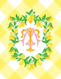 Lemon Crest, Limoncello, Personalized Folded Note Cards