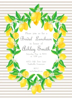 Lemon Crest Invitation, Meringue