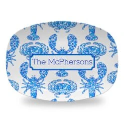 Chinois Lobsters & Crabs, Indigo, Melamine Platter