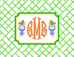 Citrus Monkey Personalized Folded Note Cards