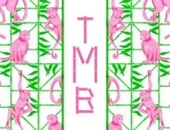 Monkey Trapeze Trellis, Jungle, Folded Note Cards